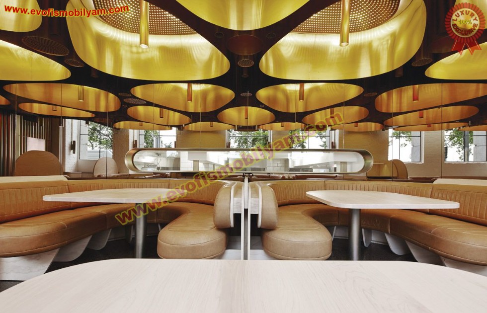 Lüks Deri Koltuk Mobilya Restoran Tasarım Dekorasyon Proje