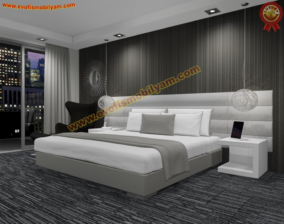 Yatay Beyaz Bedtube Yatak Odası Yatak Takımı Modern Lüks Karyola Takımı Mobilya