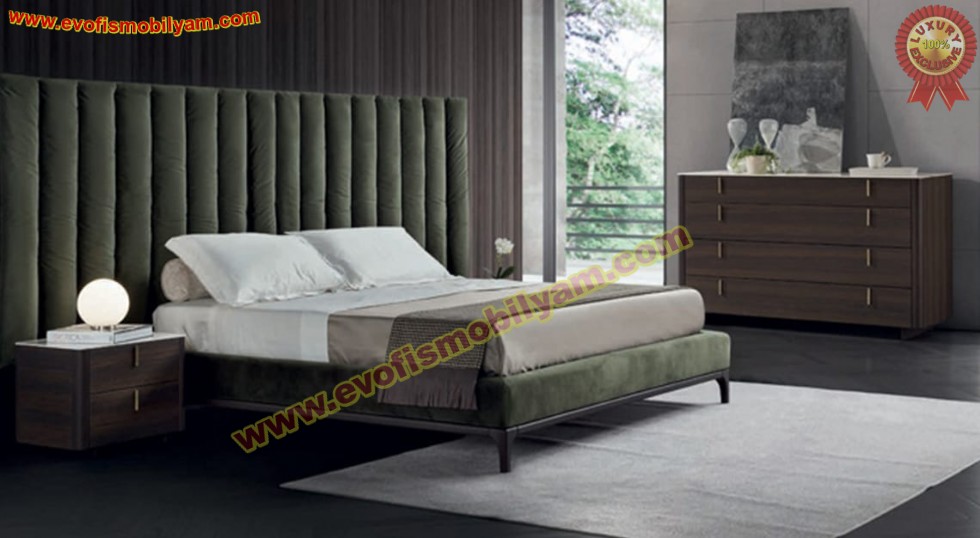 Yeşil Bedtube Yatak Odası Yatak Takımı Modern Lüks Karyola Takımı Mobilya