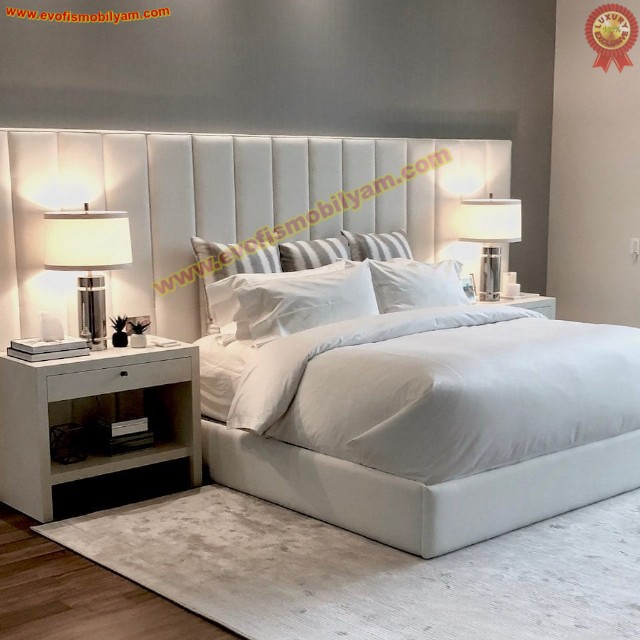 Beyaz Bedtube Yatak Odası Yatak Takımı Modern Lüks Karyola Takımı Mobilya