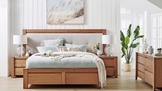 Kiraz Kaplama Modern Yatak Odası Karyola Takımı Lüks Doğal Modern